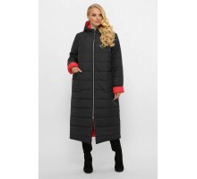 Двостороннє стьобане пальто Полі чорне (корал) UA25P5