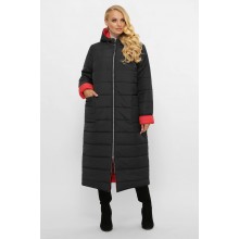 Двостороннє стьобане пальто Полі чорне (корал) UA25P5