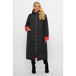 Двостороннє стьобане пальто Полі чорне (корал) UA25P5