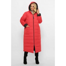 Двостороннє стьобане пальто Полі коралове UA25P4