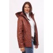 Женская модная комбинированная куртка коричневая ОСН4027
