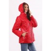 Красная комбинированная куртка женская ОСН4026