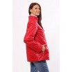 Красная комбинированная куртка женская ОСН4026