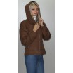 Куртка коричневая матовая с капюшоном ОСН6001-5