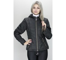 Куртка модная черная на молнии ОСН60012-1
