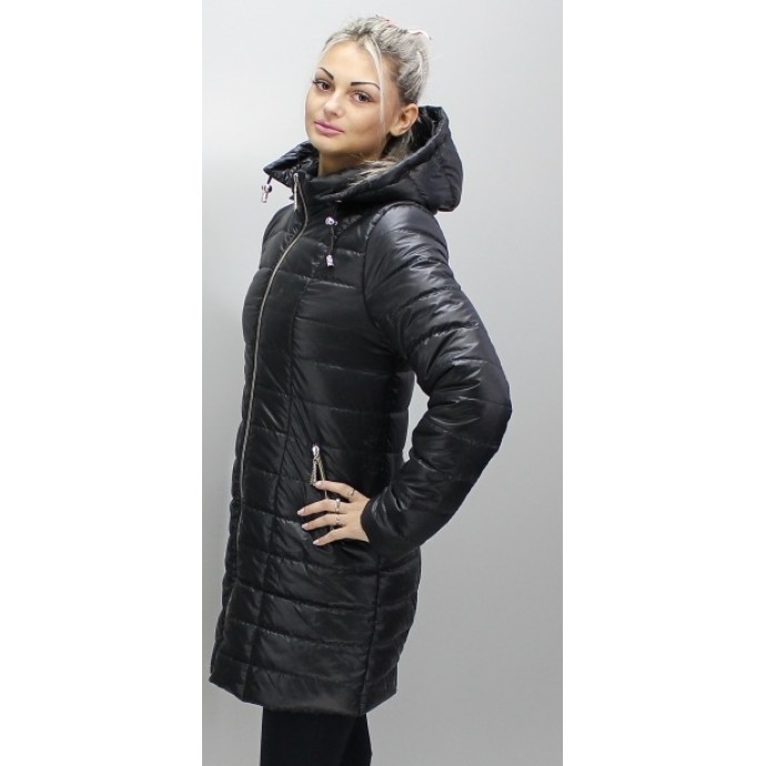 Черная куртка с карманами на молнии ОСН6004-4