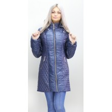Длинная куртка женская темно-синяя ОСН6005-2