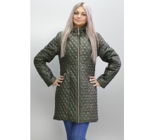 Женская длинная куртка цвета хаки ОСН6008-3