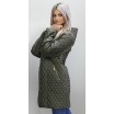 Женская длинная куртка цвета хаки ОСН6008-3