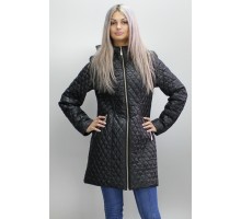 Черная женская куртка с капюшоном  ОСН6008-1