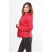 Красная женская куртка весенняя с карманами на молнии ОСН902263