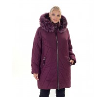 Зимняя короткая женская куртка с мехом ЛАНА77035-138