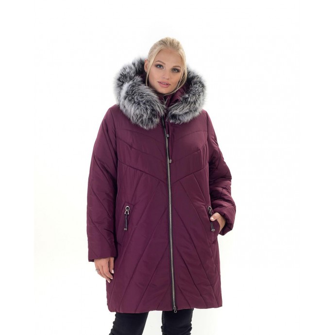 Свободная зимняя женская куртка с мехом ЛАНА77037-138