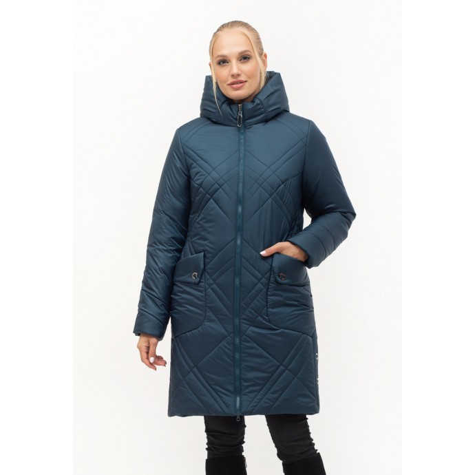 Малахитовая женская куртка без меха ЛАНА38S-155