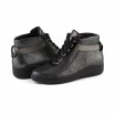 Блестящие серебристые ботинки на шнуровке КИРА1181-129-02