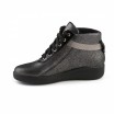 Блестящие серебристые ботинки на шнуровке КИРА1181-129-02