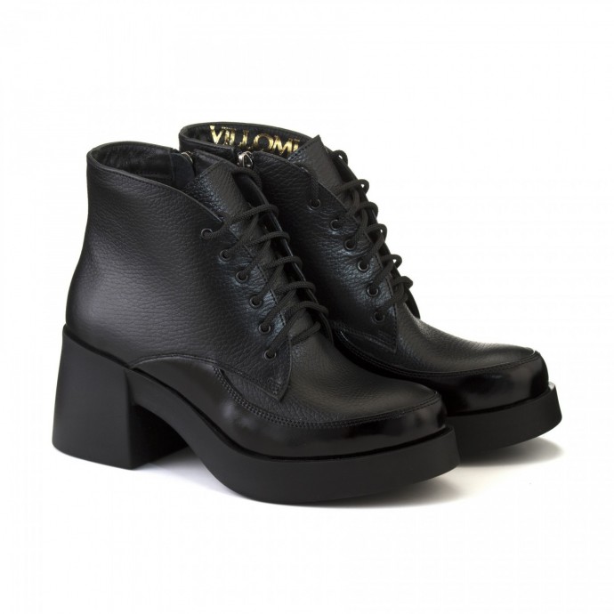 Женские кожаные ботинки на массивном каблуке КИРА1196-524-02