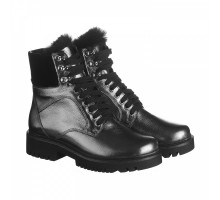 Кожаные серебряные ботинки с мехом КИРА1156-vm-astra-18ser