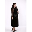 Черное велюровое платье с сеткой КККD24-01739-1