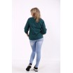 Зеленая льняная блузка КККD6-01746-3