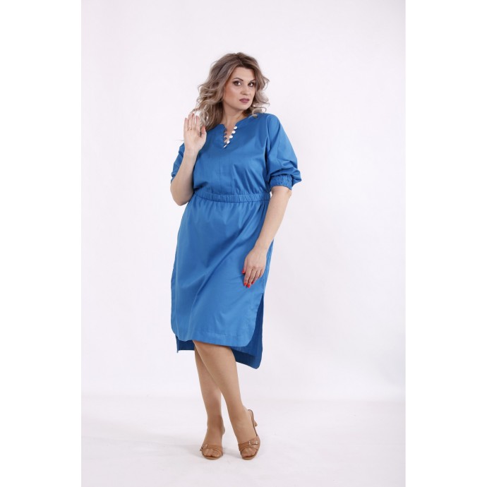 Голубое стрейчевое платье КККC0015-01514-3