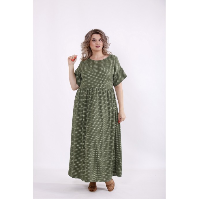 Зеленое платье в горох КККC0045-01504-3