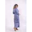 Голубое длинное платье с поясом КККC0052-01501-2