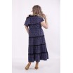 Пышное платье с синим принтом КККC0018-01513-3