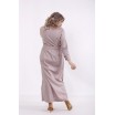 Бежевое длинное платье с поясом КККC0051-01501-3