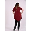 Бордовая блузка с апликацией 42-74 размер ККК349-0480-2
