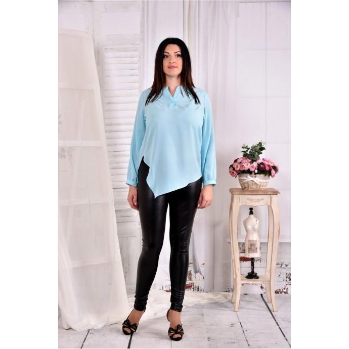 Голубая нарядная блузка ККК250-0580-2