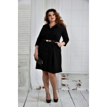 Черное платье + Ремень в комплекте 42-74 размер ККК619-0400-1