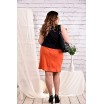 Черное с оранжевым платье 42-74 размер ККК437-0462-3