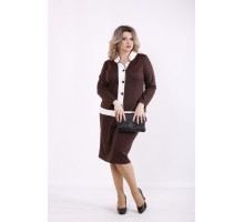 Шоколадный костюм: блузка и юбка КККZ50-01431-3