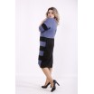 Синее платье с черными полосками КККZ30-01438-3