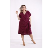 Бордовое платье из льна КККX0030-01488-1