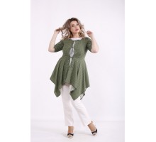 Зеленая блузка в горох КККX0043-01483-3