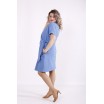 Легкое голубое льняное платье КККX0029-01488-2