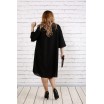 Черное свободное платье с алым ККК1818-0747-1