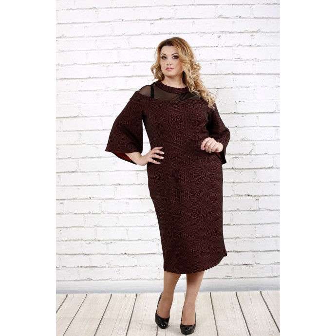 Бордовое длинное платье ККК167-0731-3