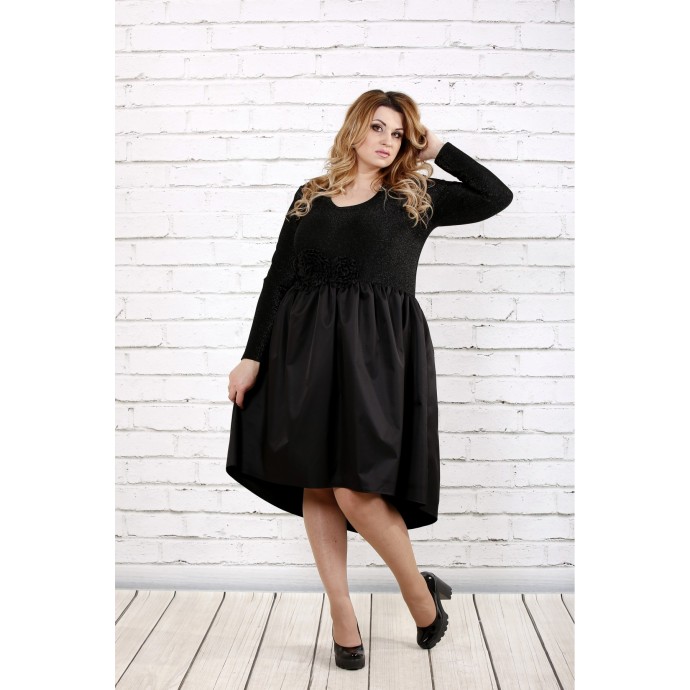Черное платье с пышной юбкой ККК1615-0729-1
