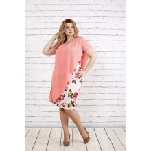 Розовое платье с нежными цветами ККК195-0772-3