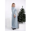 Бирюзовое длинное платье из ангоры ККК2022-0964-3