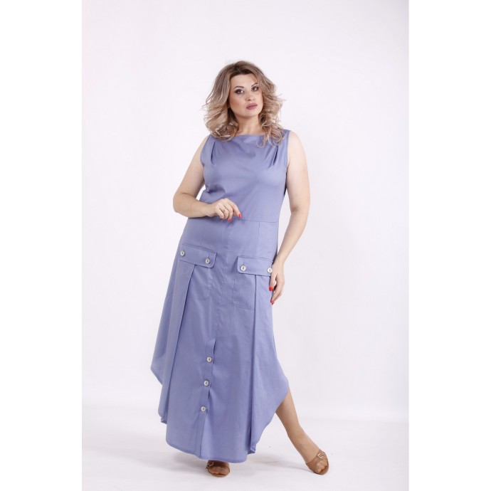 Длинное синее платье КККV012-01521-3