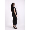 Красивое черное льняное платье в пол КККV016-01523-1