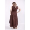 Длинное шоколадное платье КККV011-01521-2
