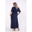 Синее асимметричное платье с голубой вставкой КККV021-01524-3
