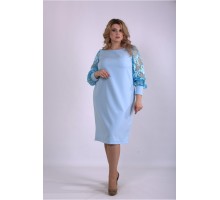 Голубое платье из костюмки ККК33342-01152-1