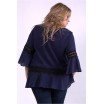 Пышная темно-синяя блузка ККК33348-01149-3