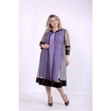 Сиреневое платье с сеткой ККК88861-01387-3